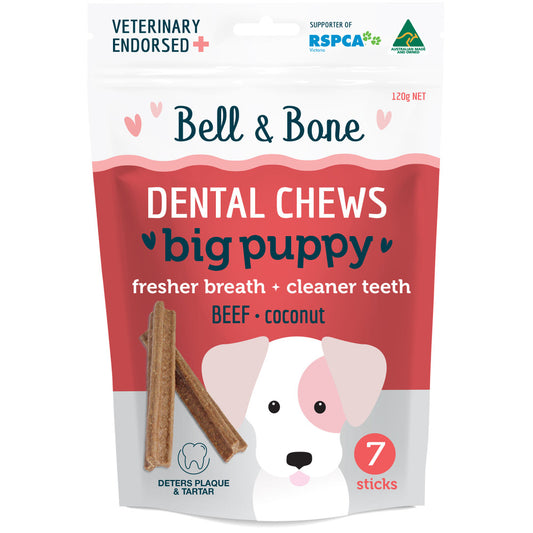Bell & Bone Dental Chews Big Puppy - Beef 120g