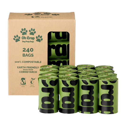 Oh Crap - Non Plastic Poop Bag 240 Bags - 15 Per Roll