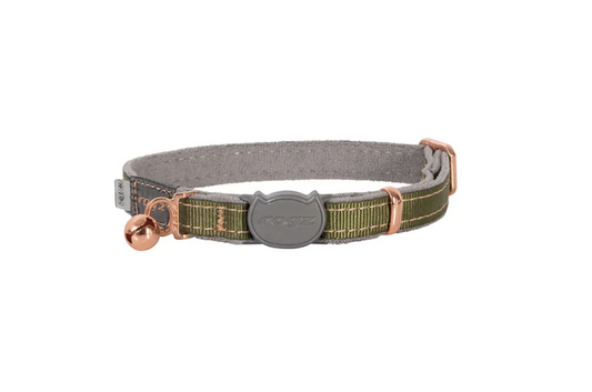 Rogz UrbanCat Safety Release Collar Olive Twist Small