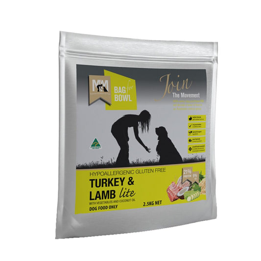 Meal For Mutts Dog Lite Turkey Lamb GLF 2.5kg Yellow