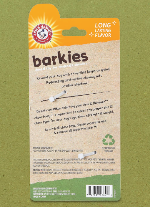 Arm & Hammer: Barkies 8" 203mm PP+Pine Saw Dust Tree Branch Bacon Flavor