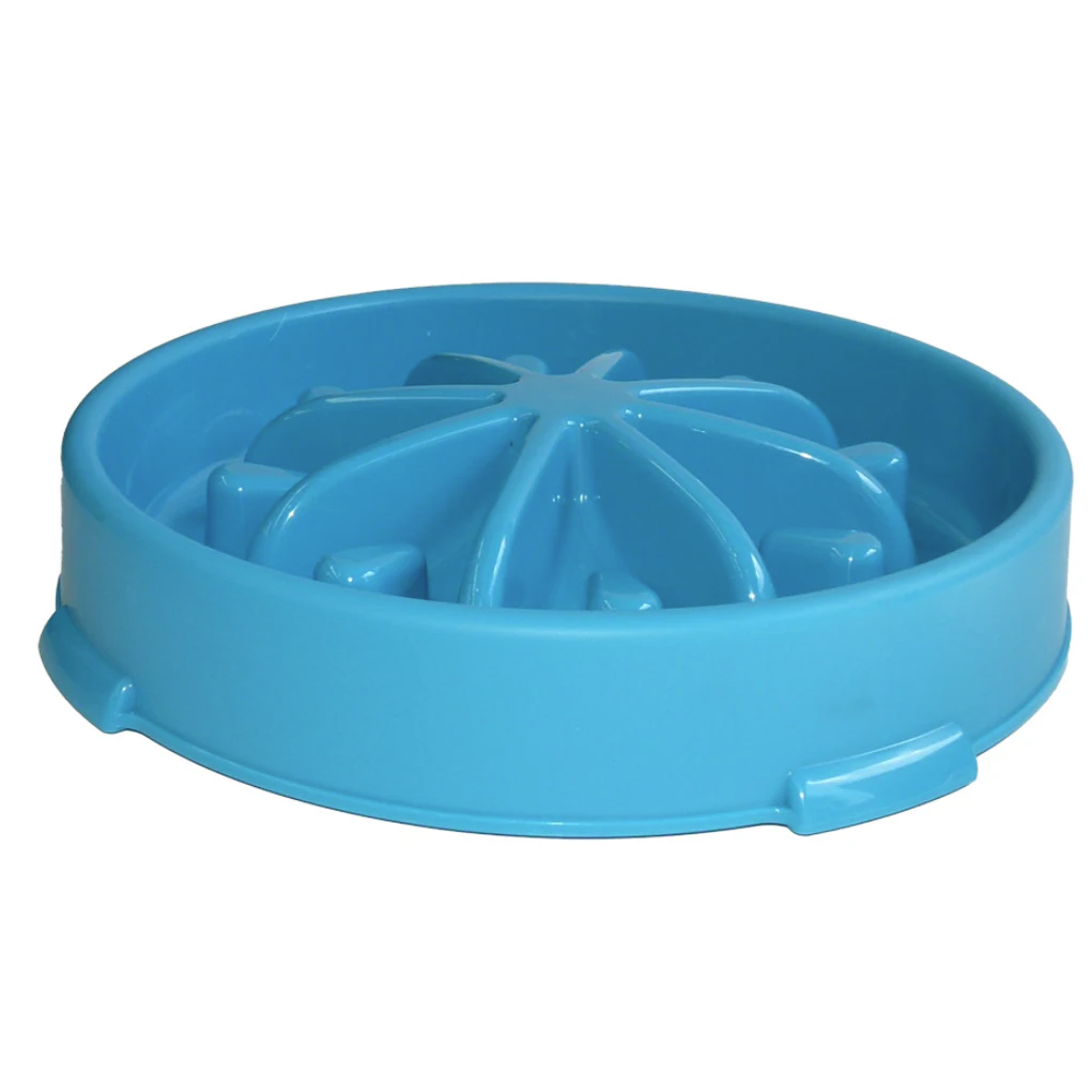 Slow Feeder Bowl Blue Wedge Large