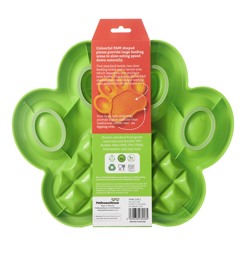 Paw 2-in-1 Slow Feeder Bowl & Lick Pad Combo Green