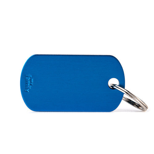 Pet ID Tag Aluminium Military Blue Small