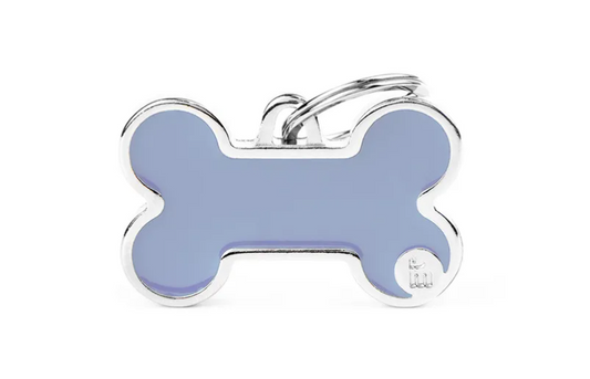 Pet ID Tag Aluminium H'made Bone Lilac Large