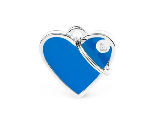 Pet ID Tag Aluminium H'made Heart Dark Blue Small