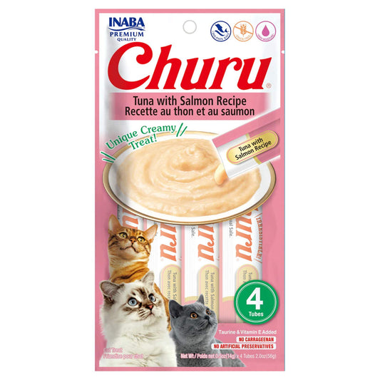 Inaba Churu Mousse Treat Salmon and Tuna 4 Tubes 56g