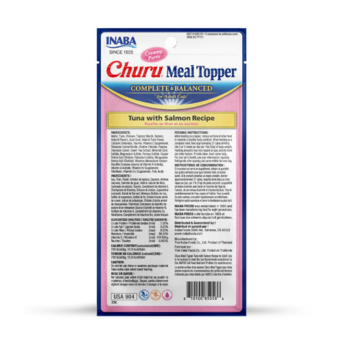 Inaba Churu Meal Topper Tuna With Salmon 4 Tubes 56g