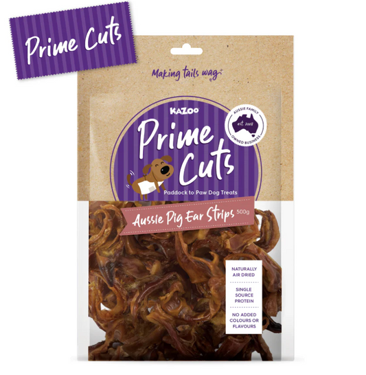 Kazoo Prime Cuts Aussie Pig Ear Strips 500gm