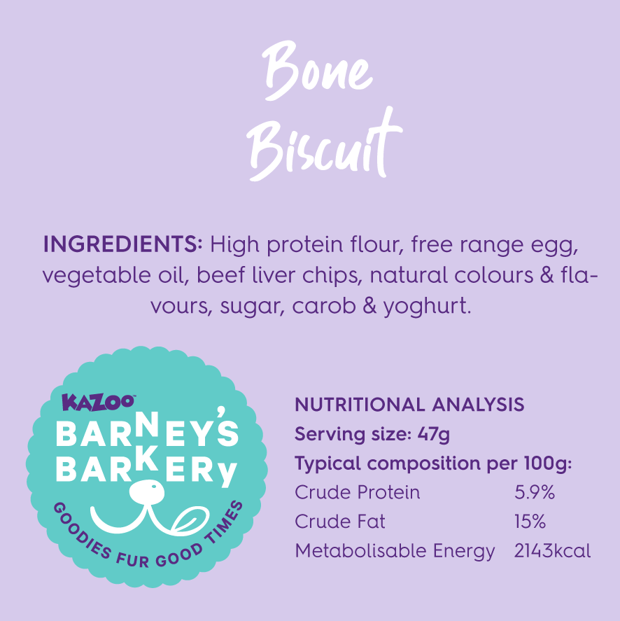 Kazoo Barneys Barkery Dog Bone Biscuit - Pink 47gm