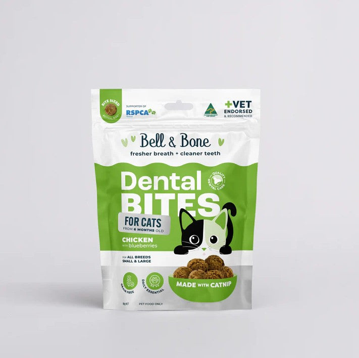 Bell & Bone Dental Bites - Cat Chicken & Blueberries 80g
