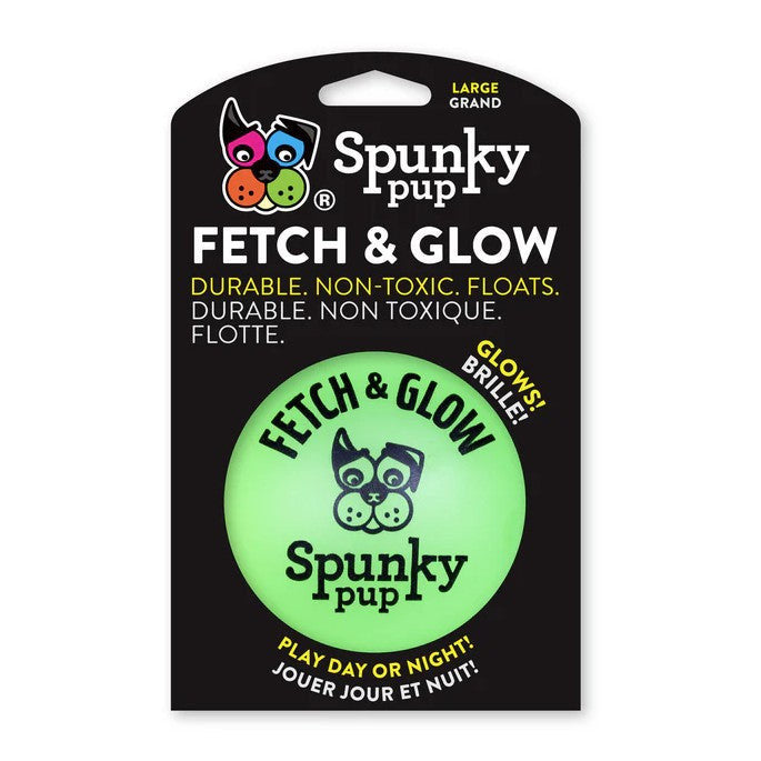 Spunky Pup Fetch & Glow Large Assorted Colours 9cm