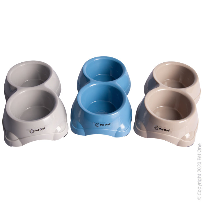 Pet One Cat Bowl Double Non Slip 2 x 11cm