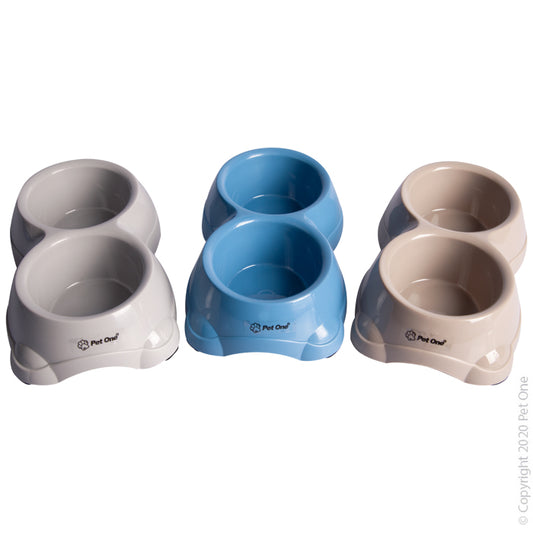 Pet One Cat Bowl Double Non Slip 2 x 11cm