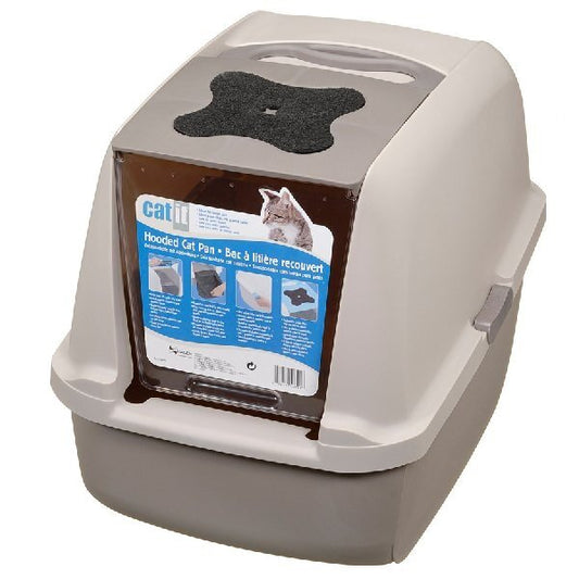Catit Hooded Litter Tray Grey & White L48xW38xH44cm