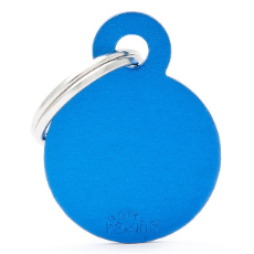 Pet ID Tag Aluminium Blue Circle