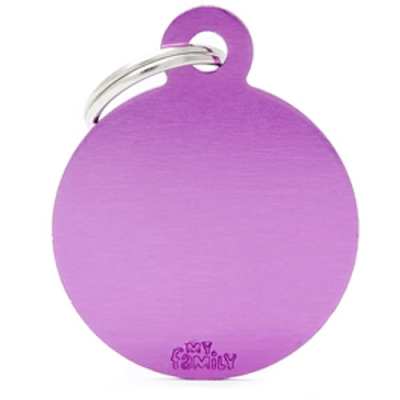 Pet ID Tag Aluminium Purple Circle