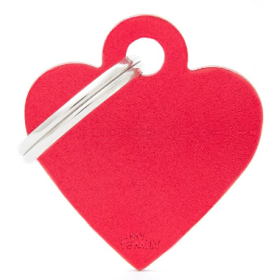 Pet ID Tag Aluminium Red Heart