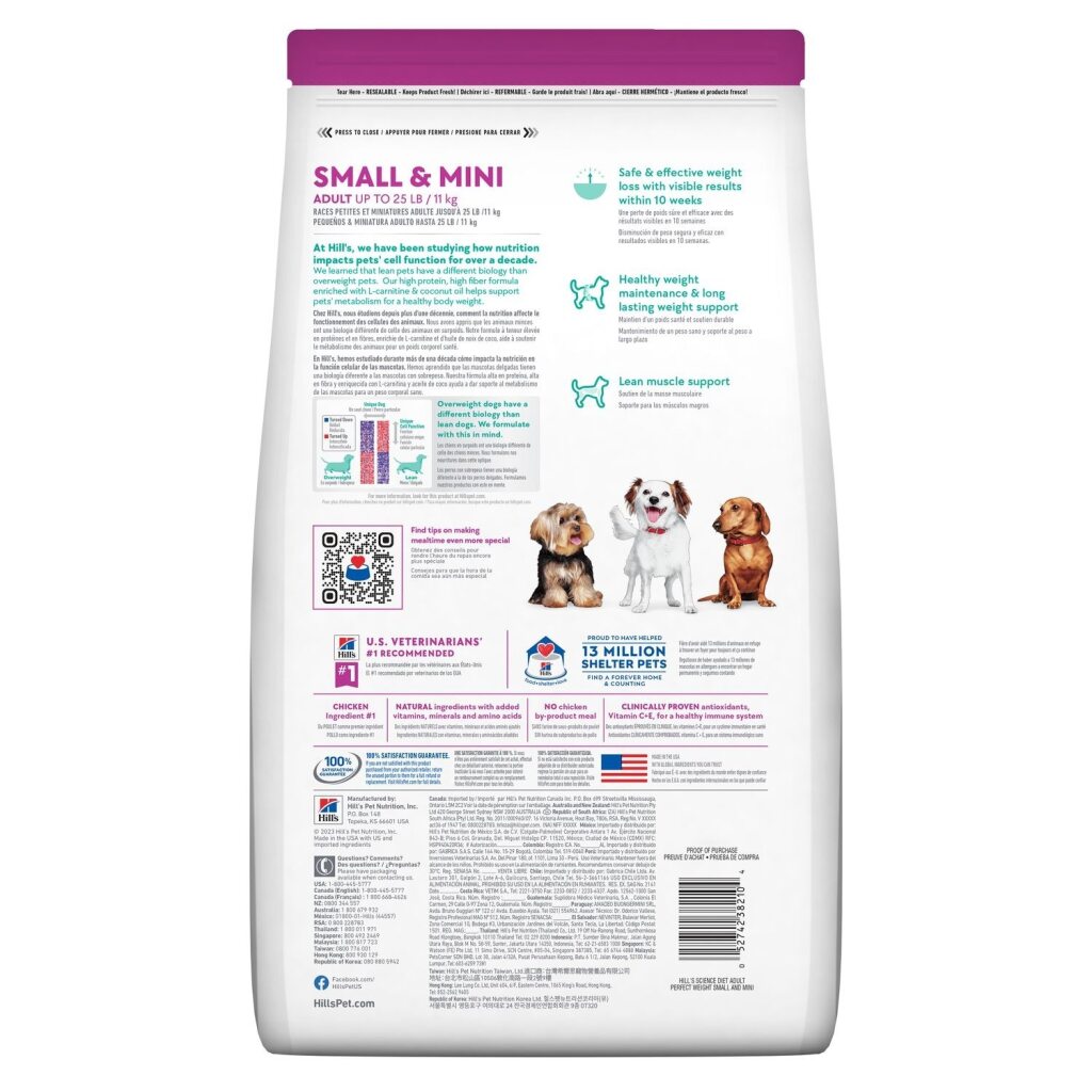 Hills Dog Food  Adult Perfect Weight Toy & Small Breed 1.8Kg