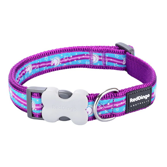 Red Dingo Dog Collar Unicorn Purple XSMALL