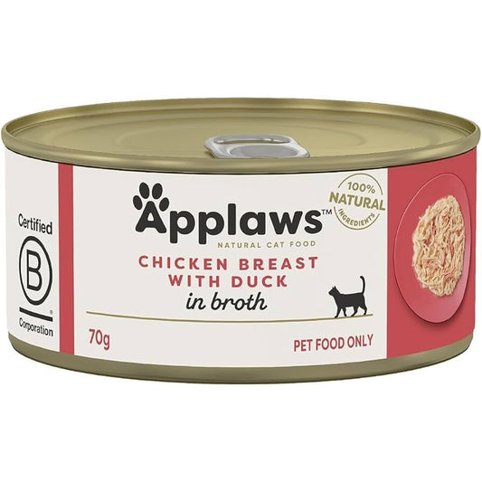 Applaws Cat Tin Chicken Breast Duck in Broth 70g