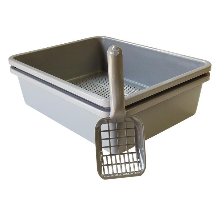 Cat Litter 3 Piece Sieve Tray - Charcoal