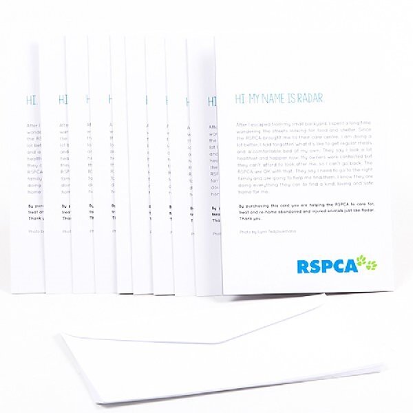 RSPCA Christmas Cards Dog- Radar 10 Cards & Envelopes