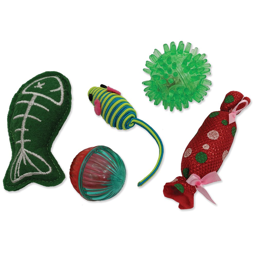 Christmas Cat Toy Ornament 5 Pack