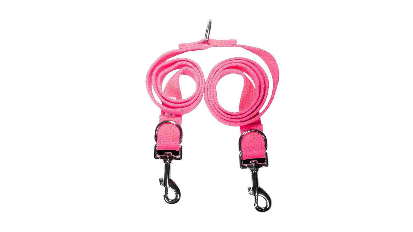 Comfort Webbing Double Ended 25mm Dog Lead Pink