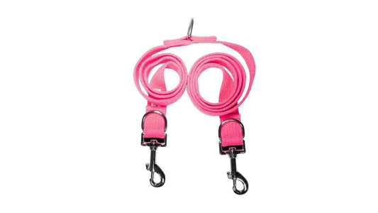 Comfort Webbing Double Ended 25mm Dog Lead Pink