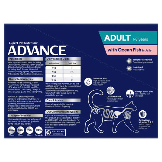 Advance Cat Wet Ocean Fish in Jelly 85g Pouch