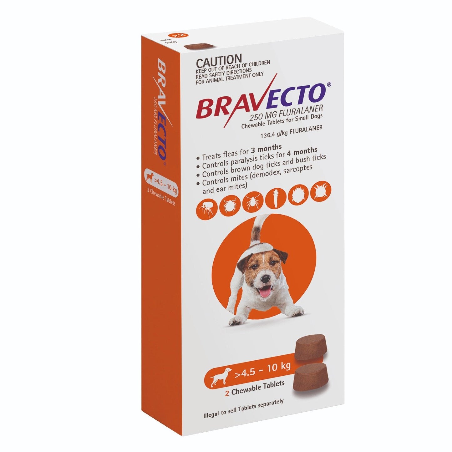 Bravecto Chew For Dogs Orange 4.5 - 10kg