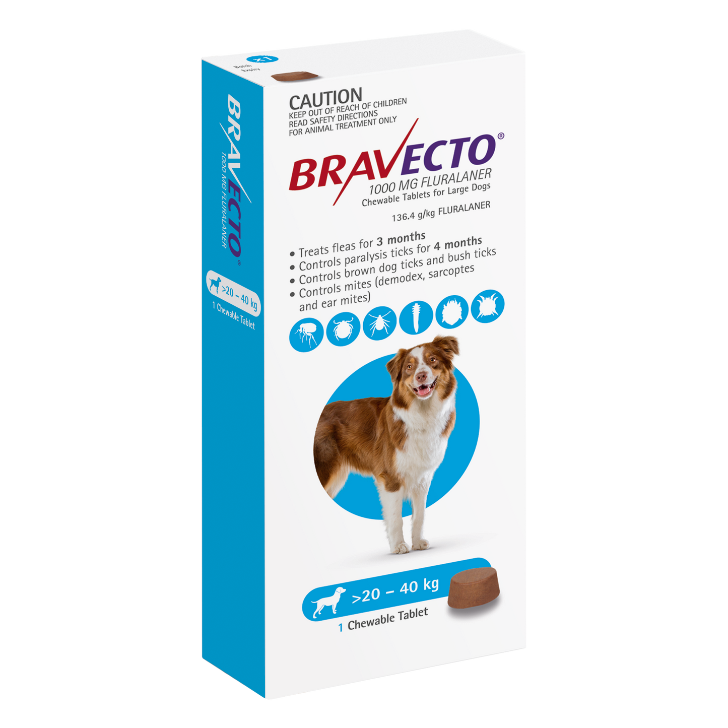 Bravecto Chew For Dogs Blue 20kg - 40kg
