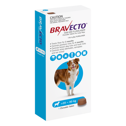 Bravecto Chew For Dogs Blue 20kg - 40kg