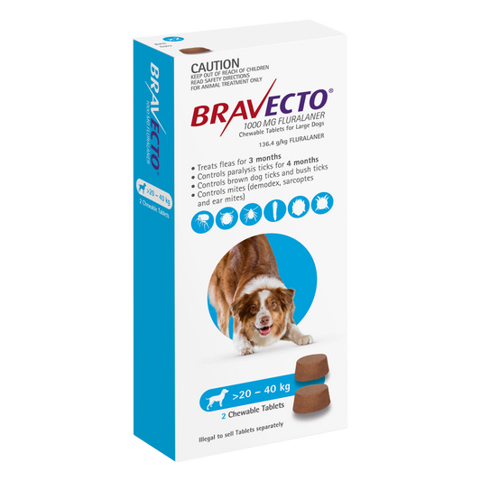 Bravecto Chew For Dogs Blue 20kg - 40kg
