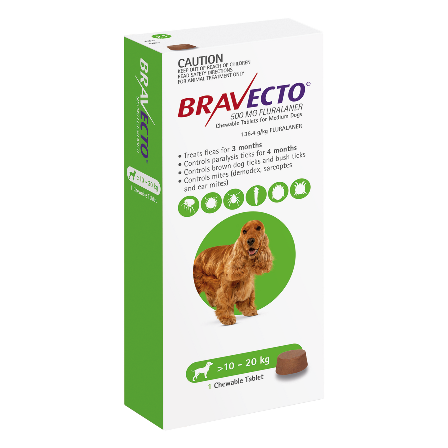 Bravecto Chew For Dogs Green 10kg - 20kg