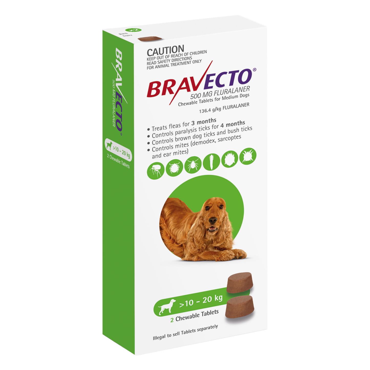 Bravecto Chew For Dogs Green 10kg - 20kg