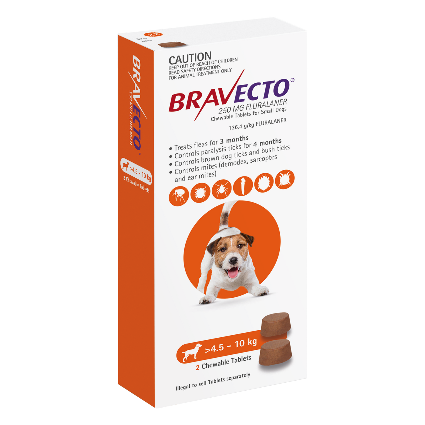 Bravecto Chew For Dogs Orange 4.5 - 10kg