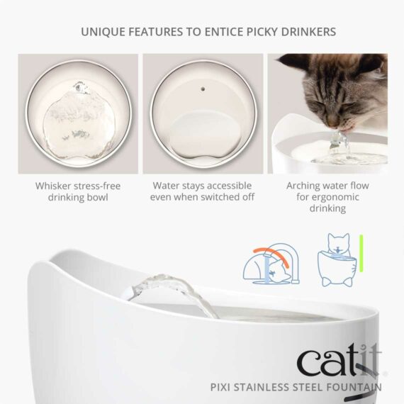 Catit Pixi Cat Fountain Stainless Steel 2.5 Litre