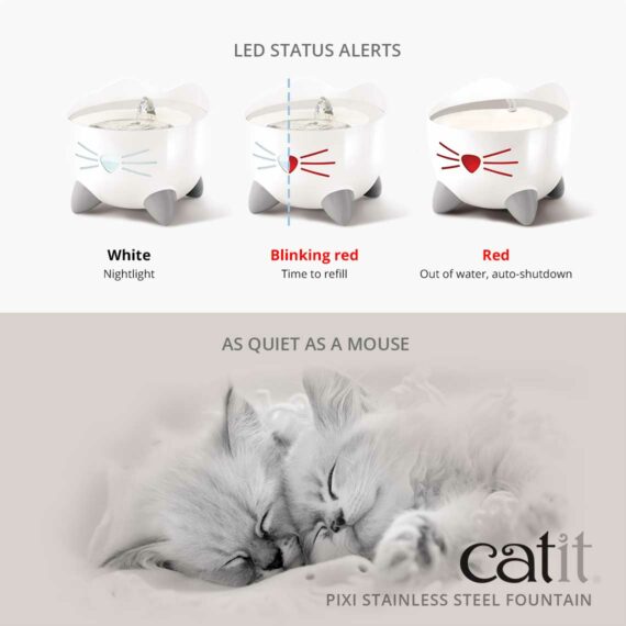 Catit Pixi Cat Fountain Stainless Steel 2.5 Litre