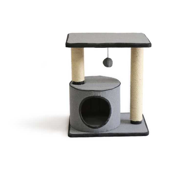 Furkidz Cat Scratch Click Fit Twin Post with Condo & Platform 47 x 34 x 53cm
