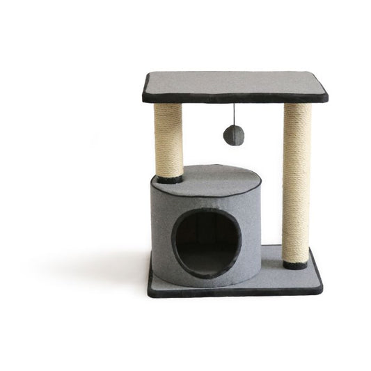 Furkidz Cat Scratch Click Fit Twin Post with Condo & Platform 47 x 34 x 53cm