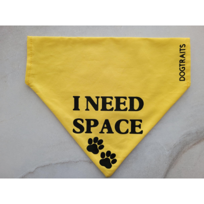 Dog Traits Bandana Yellow 'I Need Space'
