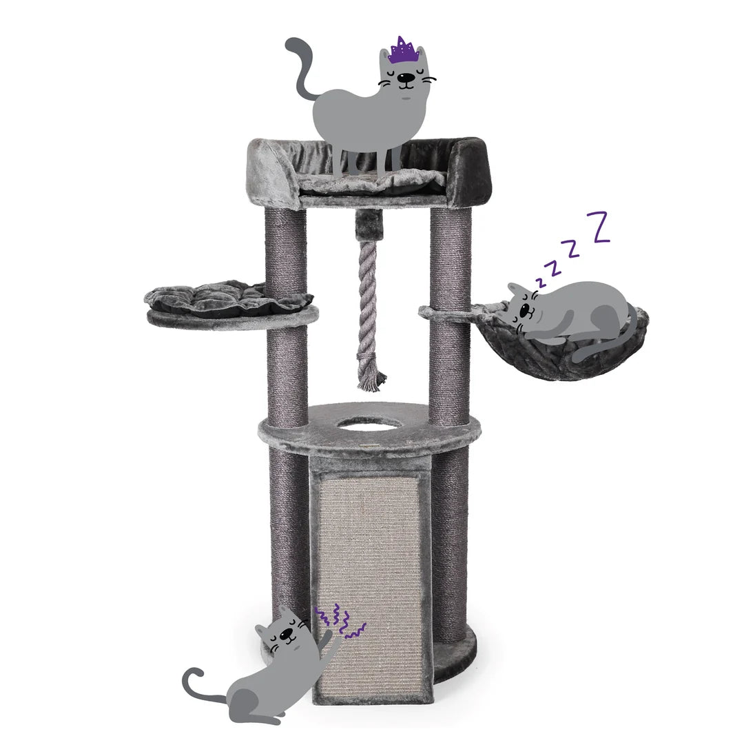 Kitty Scratch & Sleep Cat Pole - Charcoal