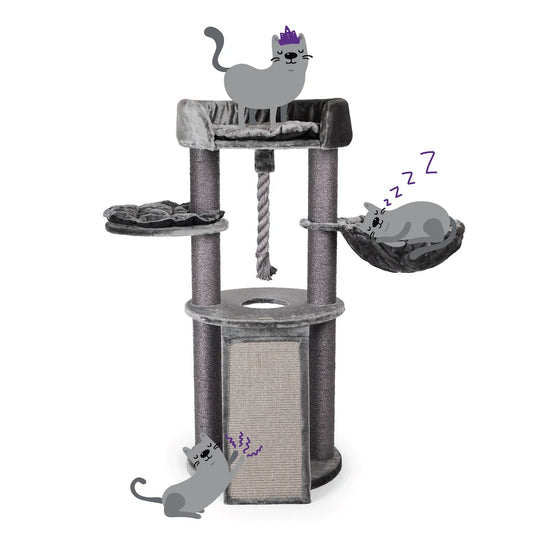 Kitty Scratch & Sleep Cat Pole - Charcoal