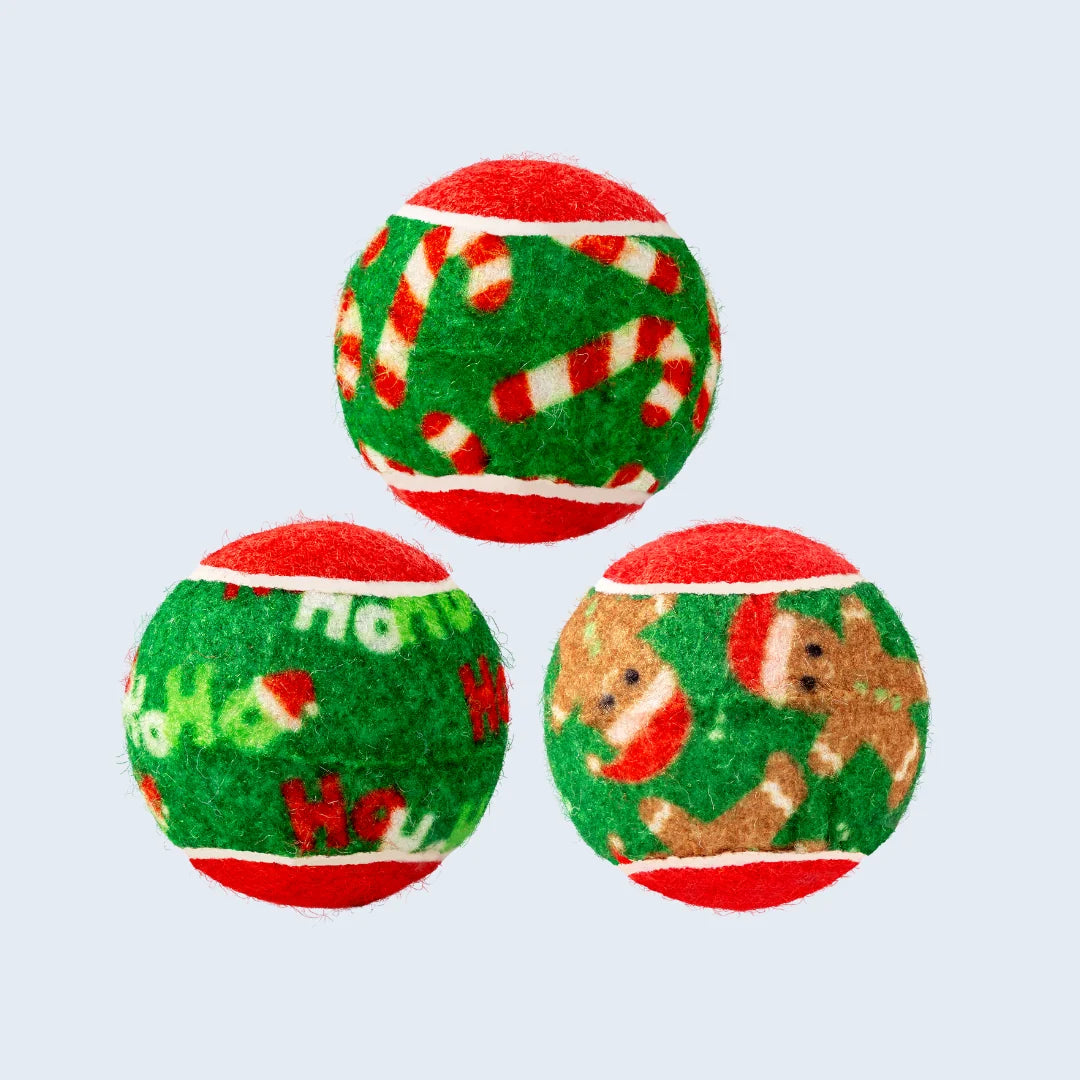 KONG Holiday SqueakAir Tennis Balls 6-pk Sm