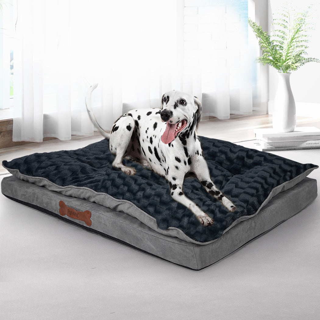 Dog Calming Bed Warm Soft Plush Comfy L Grey Large-1975420451349991430