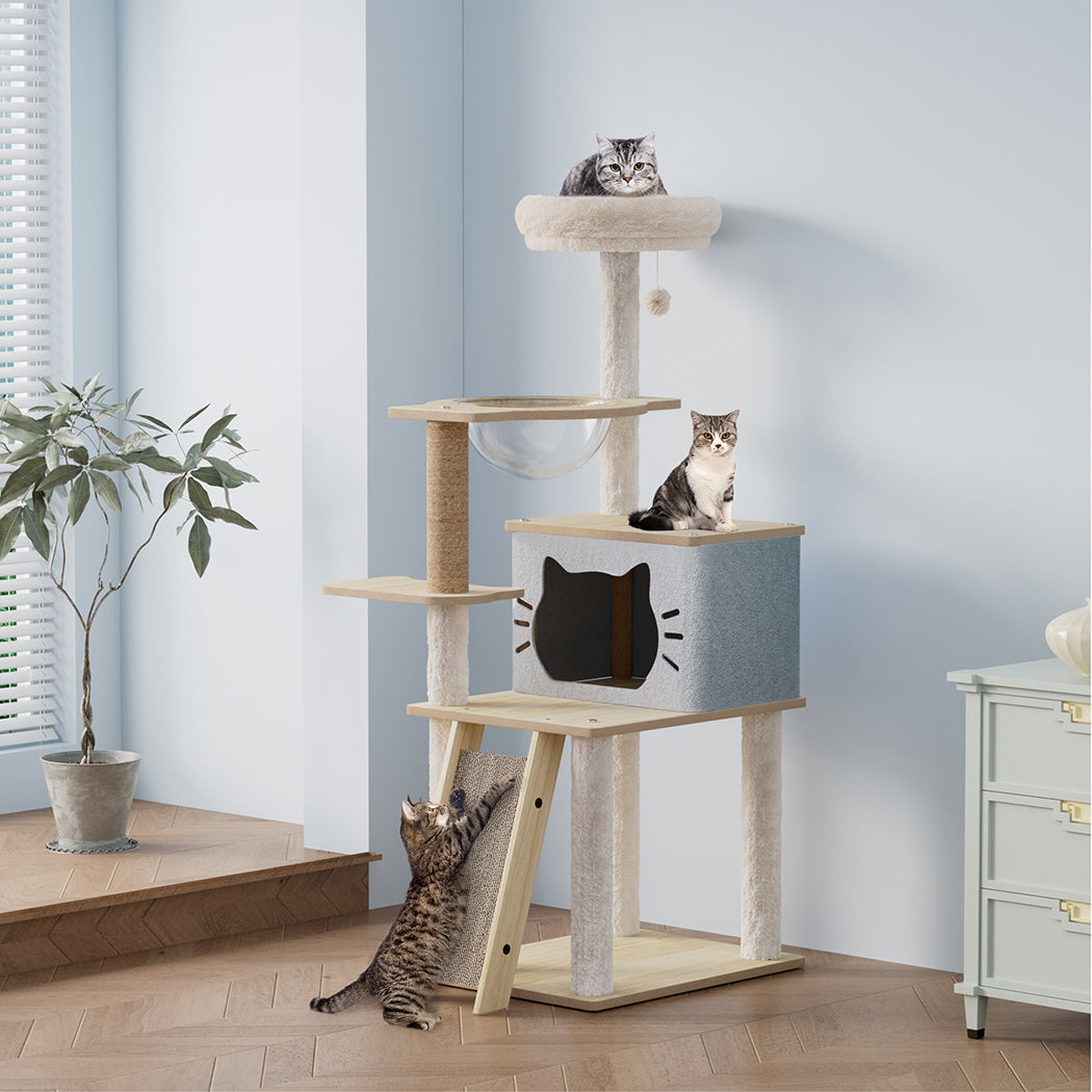 Pawz Cat Tree Tower Scratcher Wood Condo House 120cm-1996005457147334662