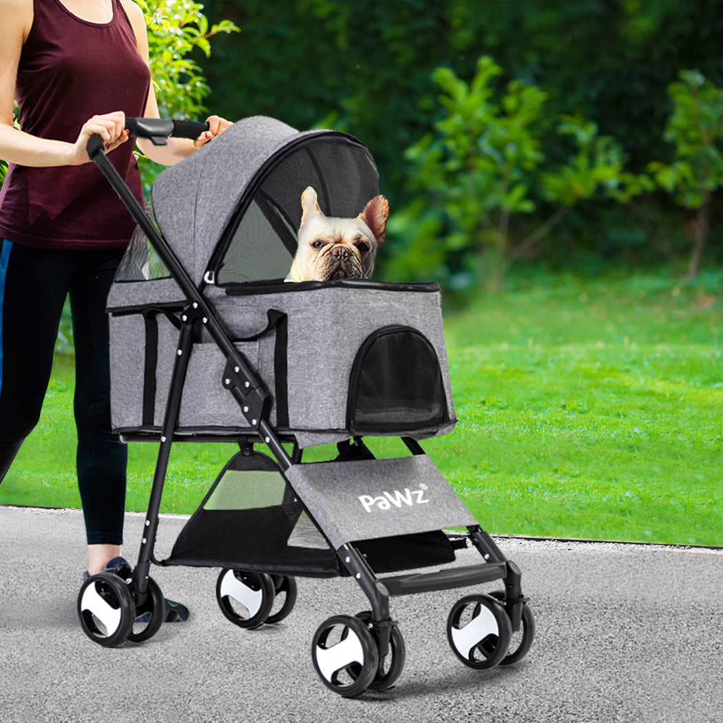 PaWz Large Pet Stroller Dog Cat Travel Grey-1973193718618001414