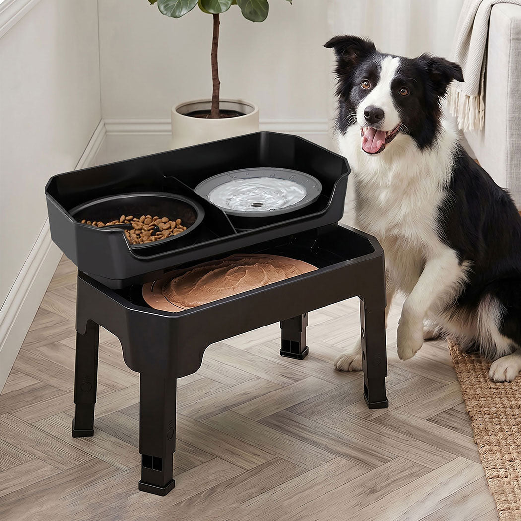 Pawz Raised Dog Bowls Adjustable Elevated Feeder Slow Feeder Lick Mat Foldable-2102558151810355206